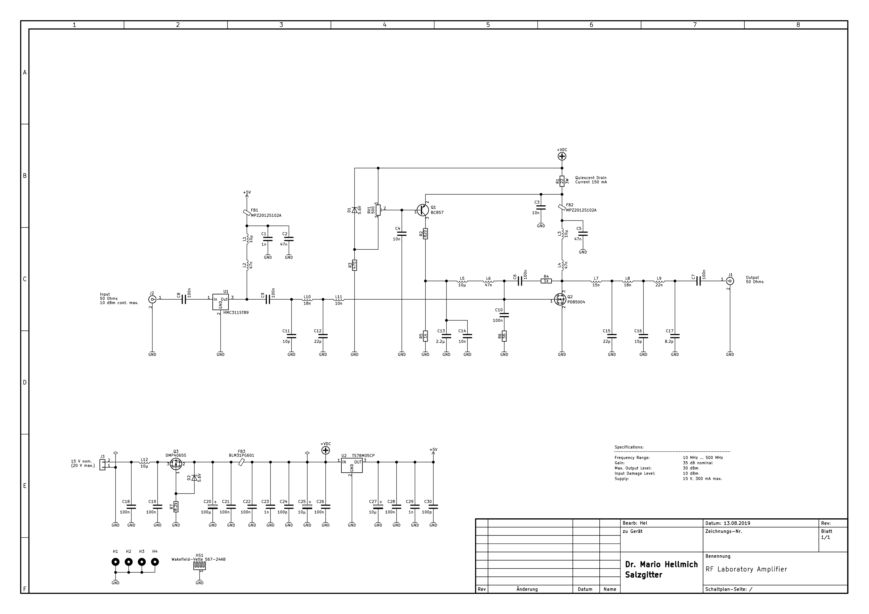 Schematic of the medium power RF amp